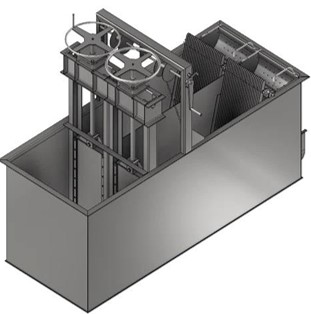 Камера приемная с комплектом решеток и щитовых затворов